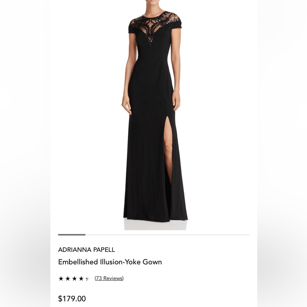 Adrianna Papell Illusion Embellished-Yolk Gown